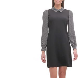 NWT Tommy Hilfiger Black dress with polka dot sleeves size 8 petite